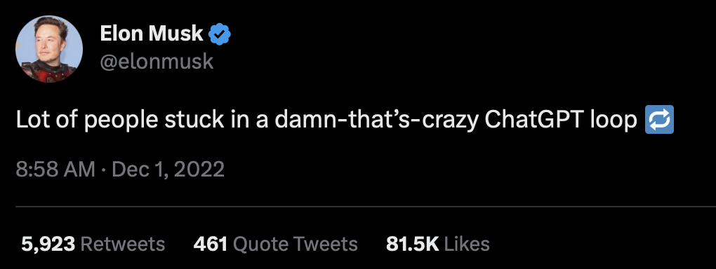 An Elon Musk Tweet.